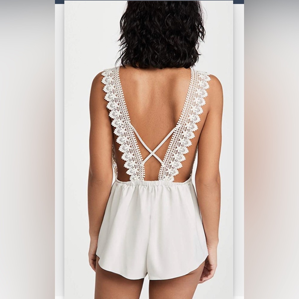 FLORA NIKROOZ BLYTHE ROMPER IN IVORY - Picture 5 of 6